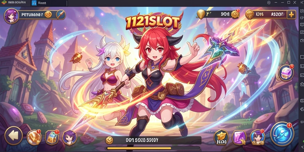 Tampilan gameplay menarik dari 1121SLOT dengan karakter anime.