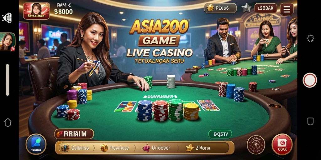 Tampilan gameplay menarik dari ASIA200 dalam pengalaman Live Casino.