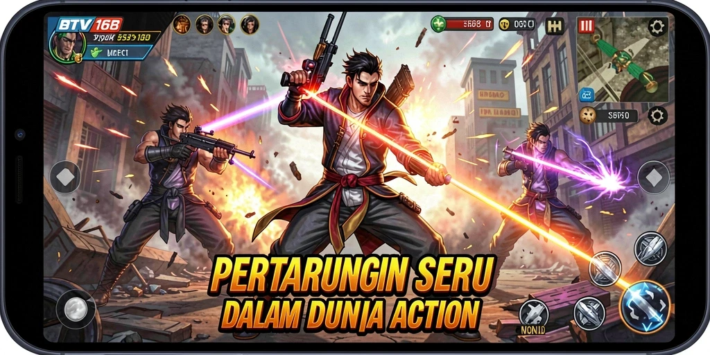 Tangkapan layar aksi mendebarkan di BTV168 dengan pertempuran intens.
