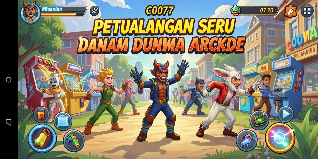 Tangkapan layar <strong>C0077</strong> menampilkan gameplay Arcade yang dinamis dan seru.