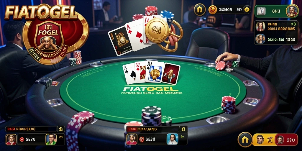 Tampilan gameplay seru dari permainan poker FIATOGEL.