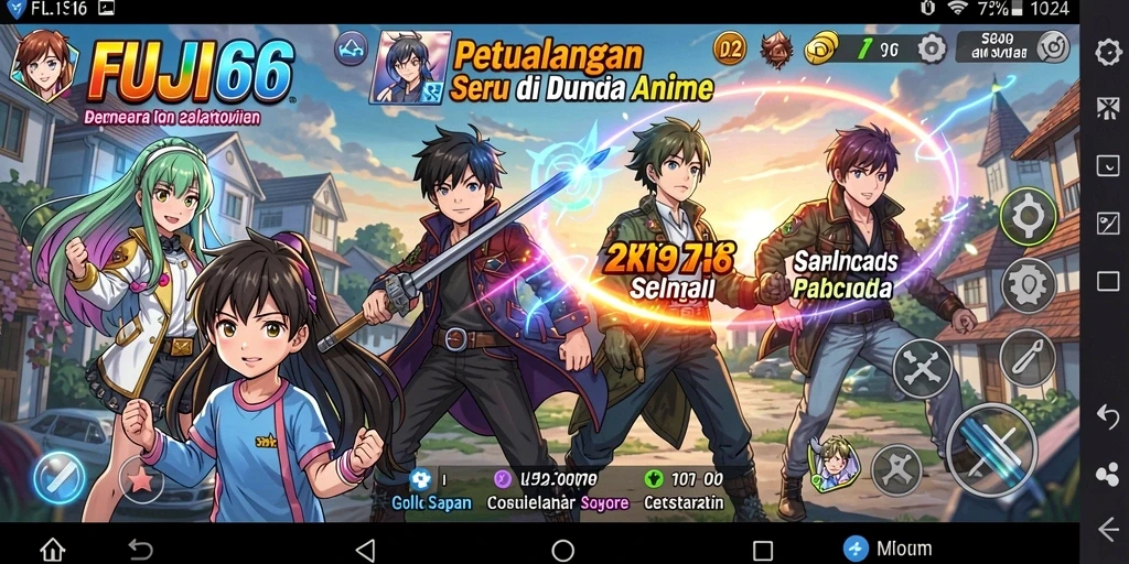 Tampilan gameplay seru dalam dunia anime FUJI66.