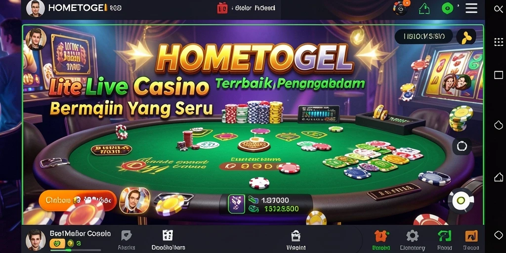 Tampilan gameplay Live Casino di HOMETOGEL dengan dealer langsung.