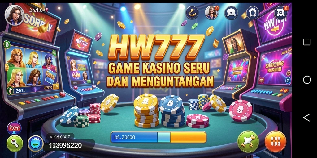 Tampilan gameplay HW777 yang seru dan menarik dalam suasana Kasino.