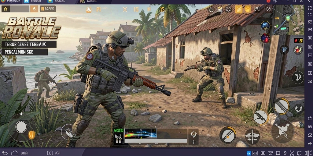 Screenshot gameplay MPO555 yang menunjukkan aksi pertempuran yang mendebarkan.