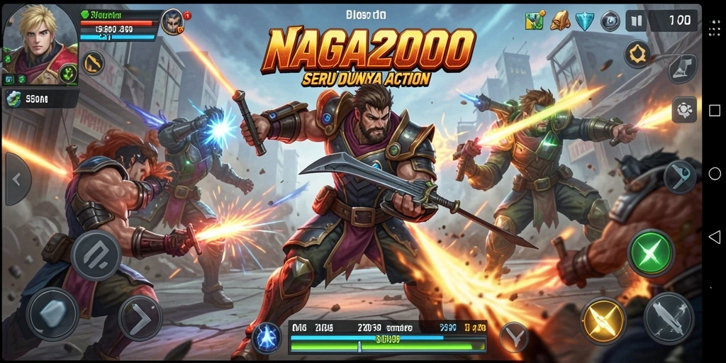 Tampilan layar permainan <strong>NAGA2000</strong> yang menegangkan dan penuh aksi.