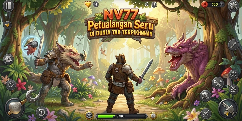 Screenshot gameplay NV77 dengan pemandangan petualangan yang menakjubkan.
