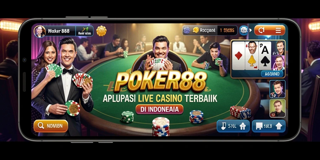 Screenshot gameplay live casino POKER88 yang seru dan mendebarkan.