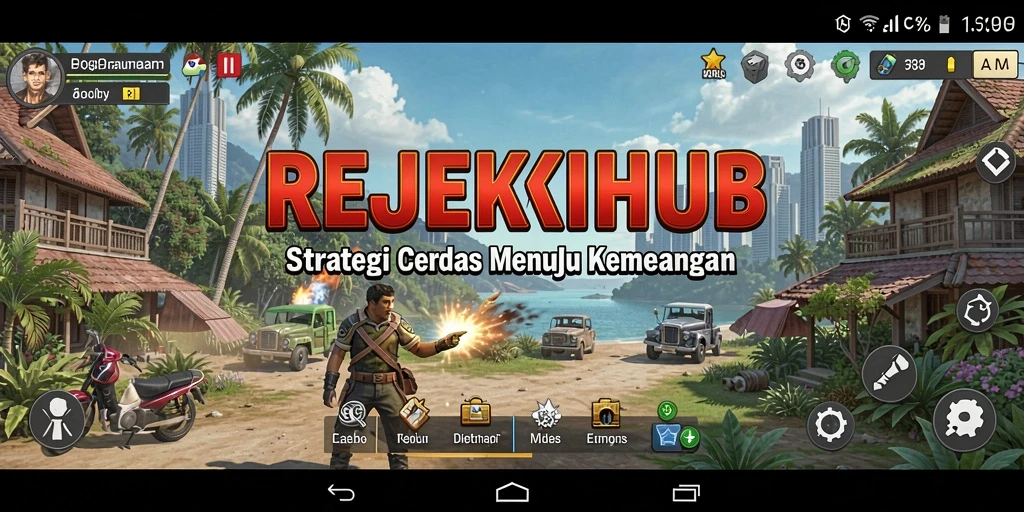 Tampilan gameplay REJEKIHUB dengan aksi strategi yang mendebarkan.