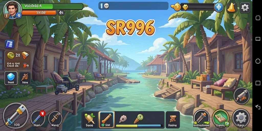 Screenshot gameplay SR996 yang menunjukkan dunia Idle yang menyenangkan.