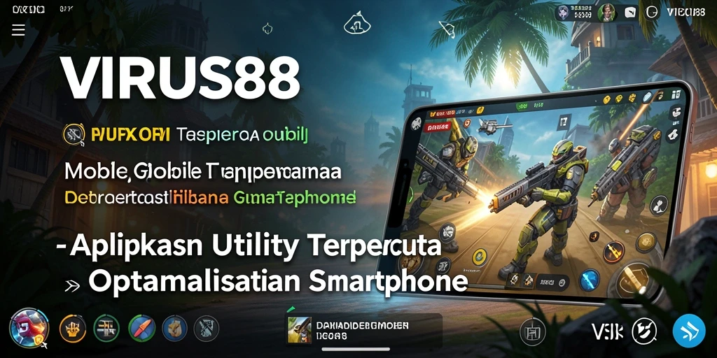 Tampilan antarmuka VIRUS88 yang sederhana untuk mengoptimalkan smartphone.