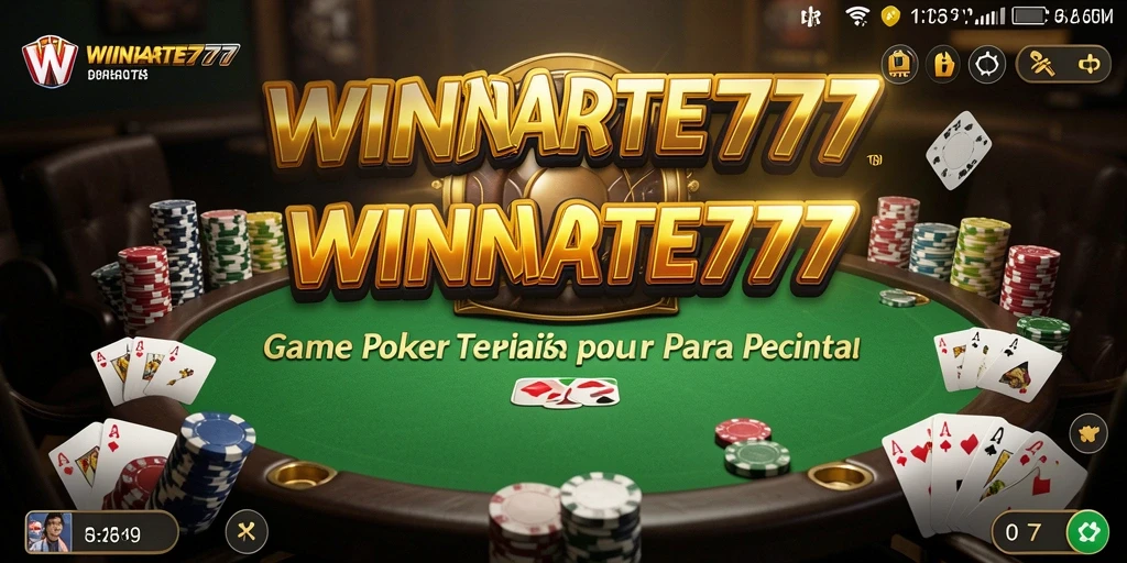 Screenshot menunjukkan aksi intens permainan Poker di WINRATE777.