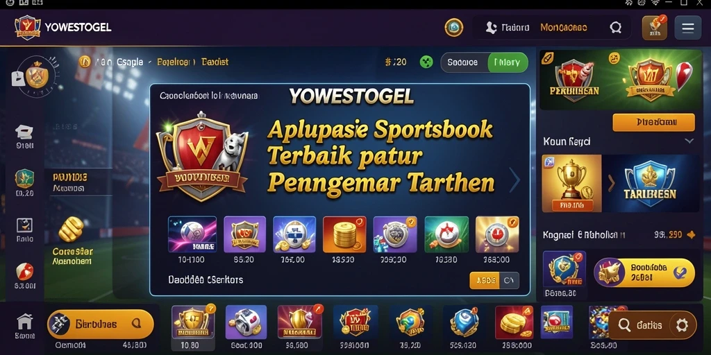 Tampilan antarmuka YOWESTOGEL saat taruhan olahraga berlangsung.