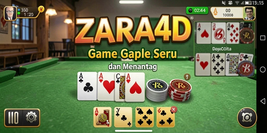 Screenshot ZARA4D menampilkan momen seru permainan Gaple.